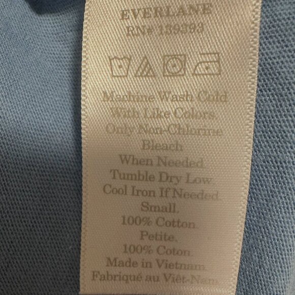 Everlane 100% Cotton Cropped Short-Sleeve Tee, Blue - Picture 3 of 3